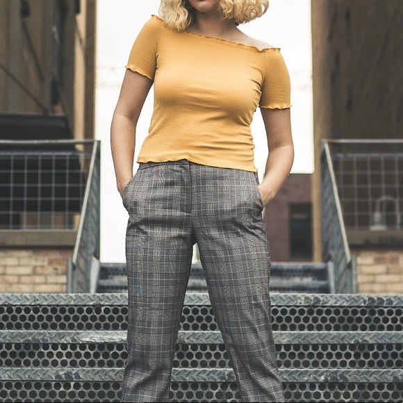 Mustard Yellow Off the Shoulder Top - Picture 2 of 2